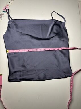 Dress Forum Navy Satin-Look Cami with Slim Straps